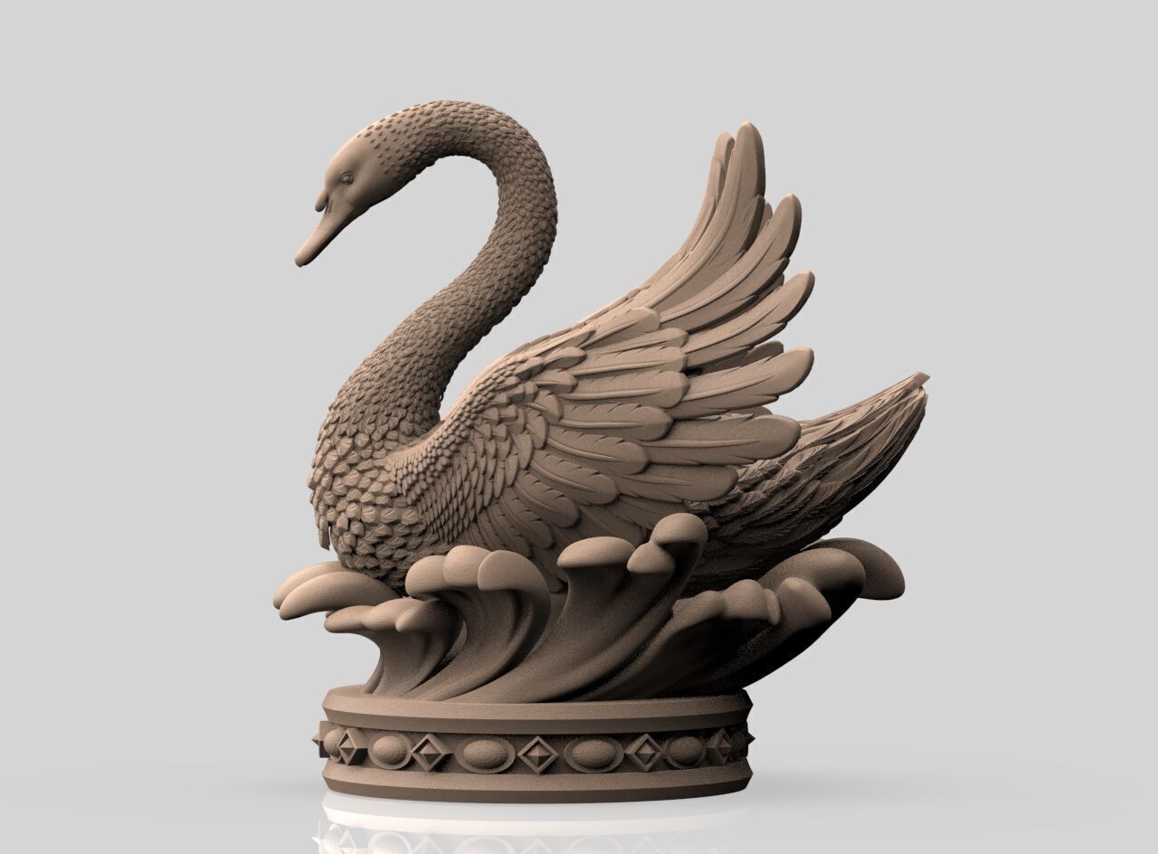 Swan Sculpture 3D print model_23