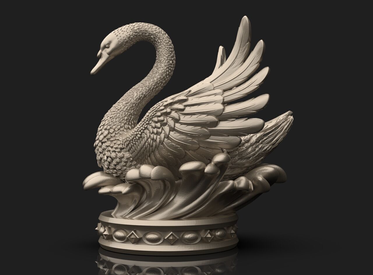 Swan Sculpture 3D print model_2