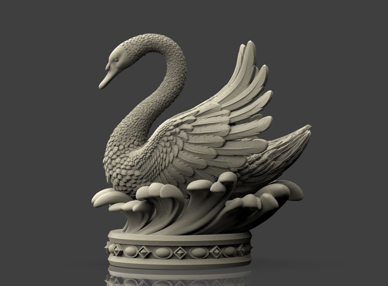 Swan Sculpture 3D print model_25