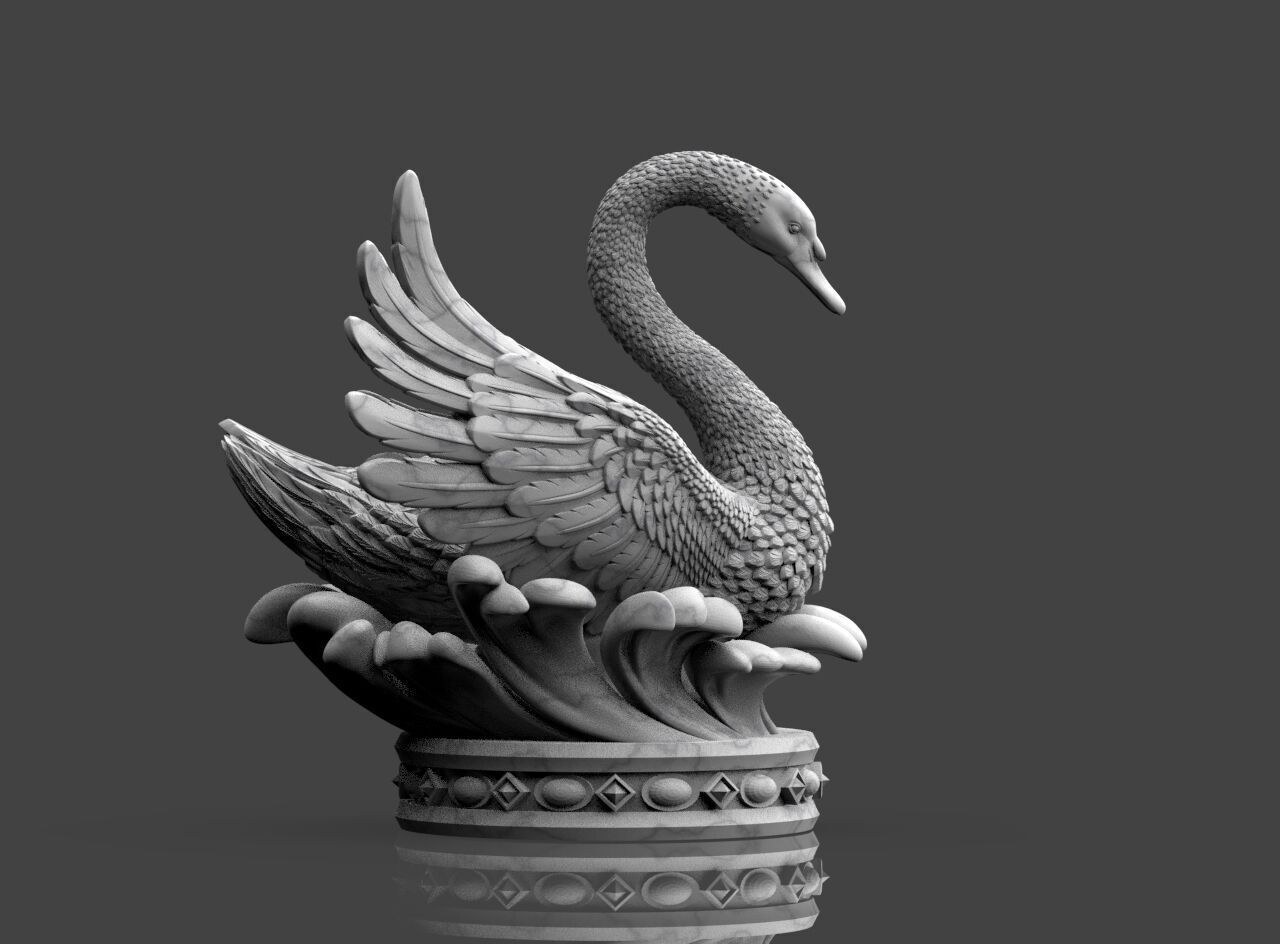 Swan Sculpture 3D print model_17