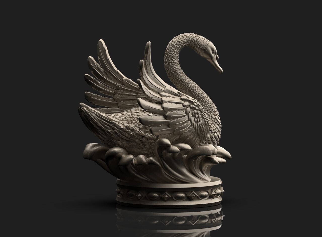 Swan Sculpture 3D print model_9