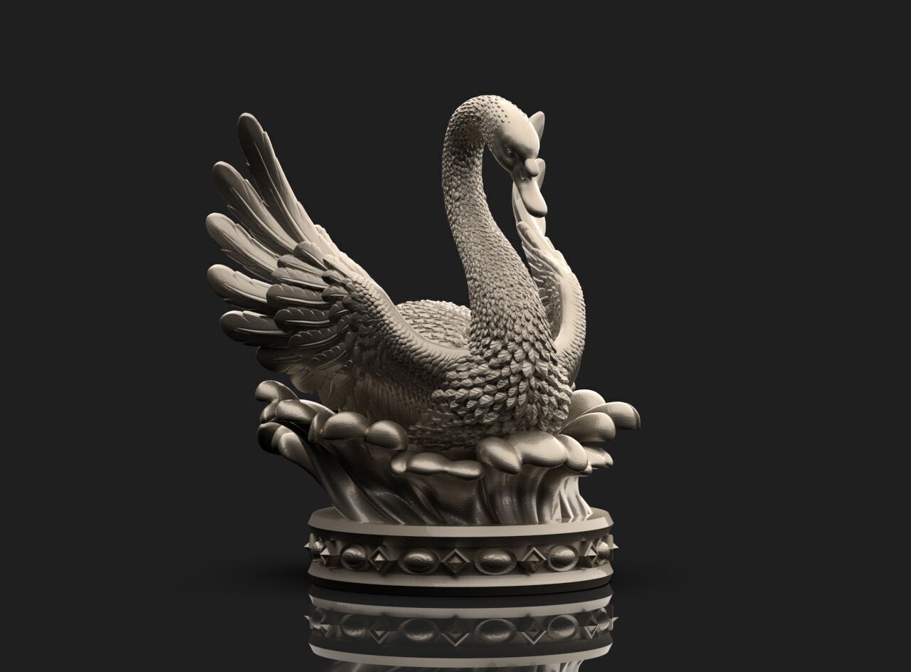 Swan Sculpture 3D print model_5