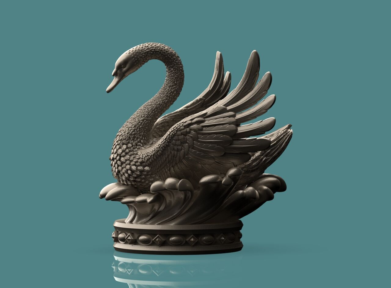 Swan Sculpture 3D print model_12
