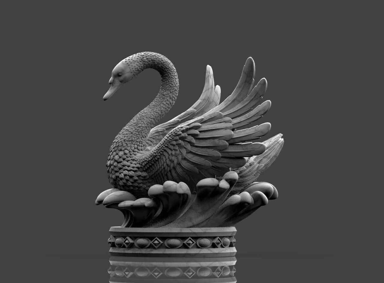 Swan Sculpture 3D print model_21