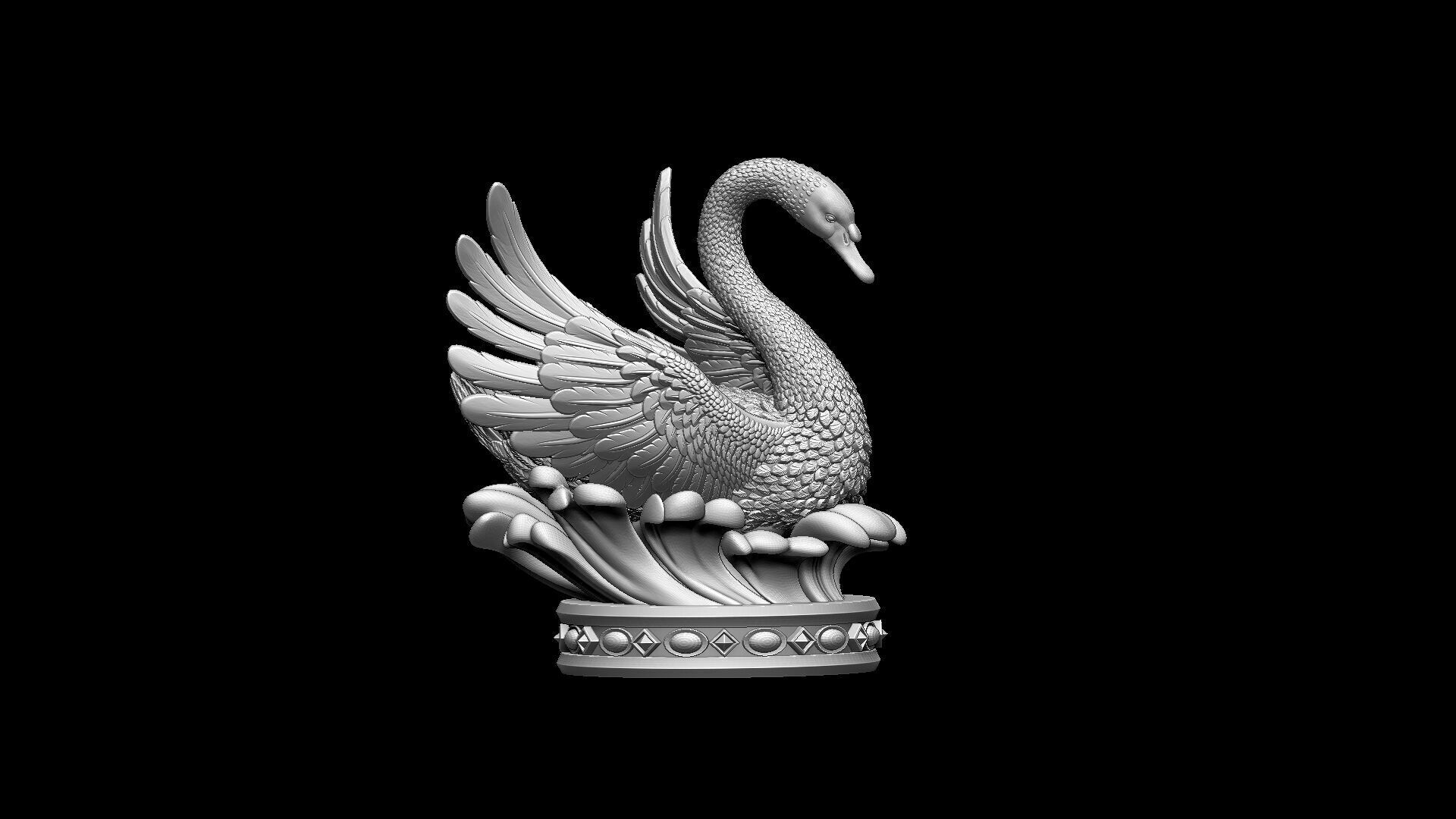 Swan Sculpture 3D print model_31