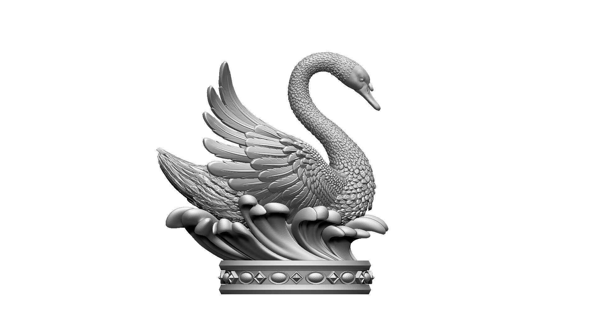 Swan Sculpture 3D print model_30