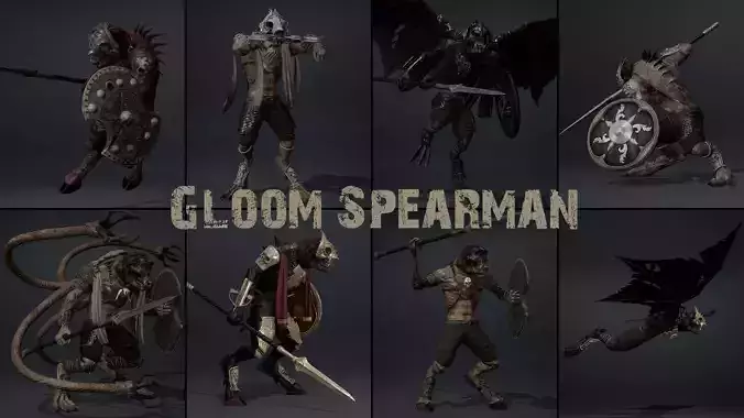 Gloom Spearman Low-poly 3D model