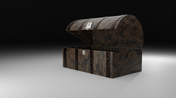 Wooden Chest Low-poly 3D model
