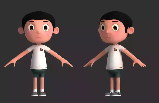 cartoon boy child student
