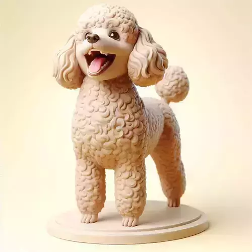 798 Laughing Poodle  Totem  Full Body 3D Model  pug 3D print model