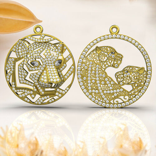 Pendent tiger Low-poly 3D model