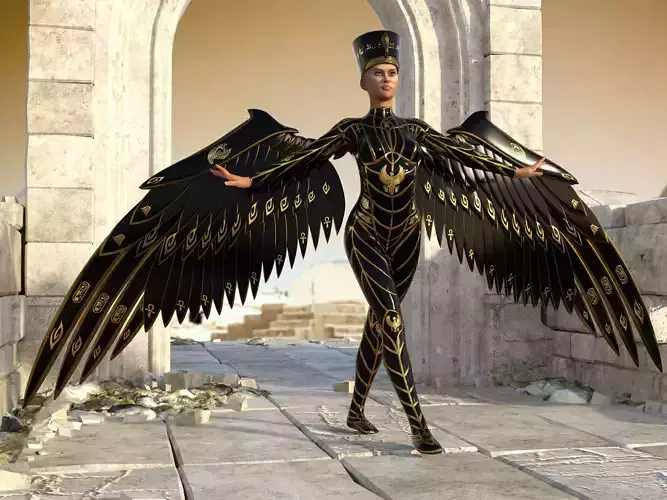 Nefertiti - Queen Of Egypt Rigged  Low-poly 3D model