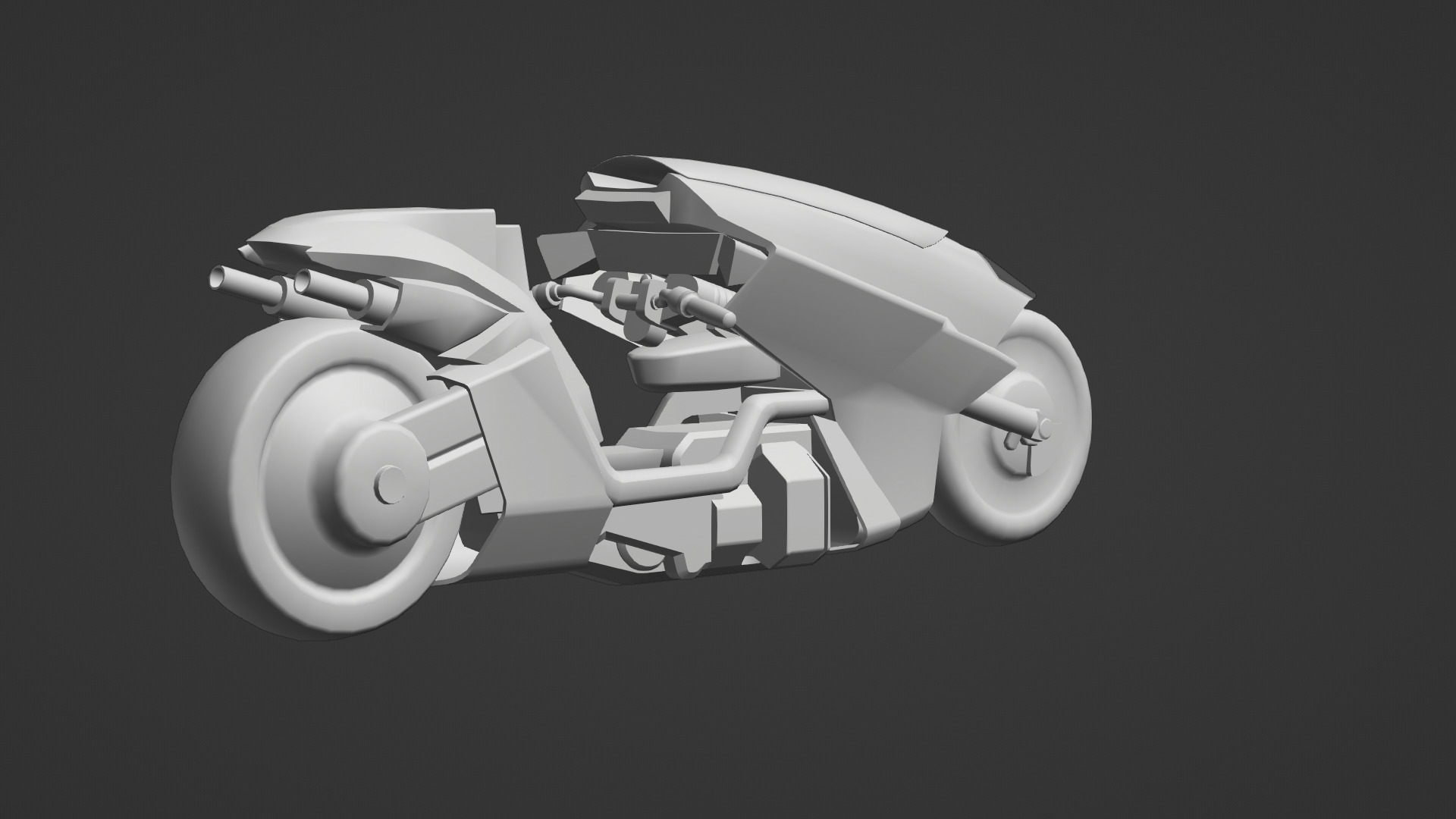 Free Akira Bike Futuristic Sci-Fi Motorcycle 3D Model Free low-poly 3D model_20