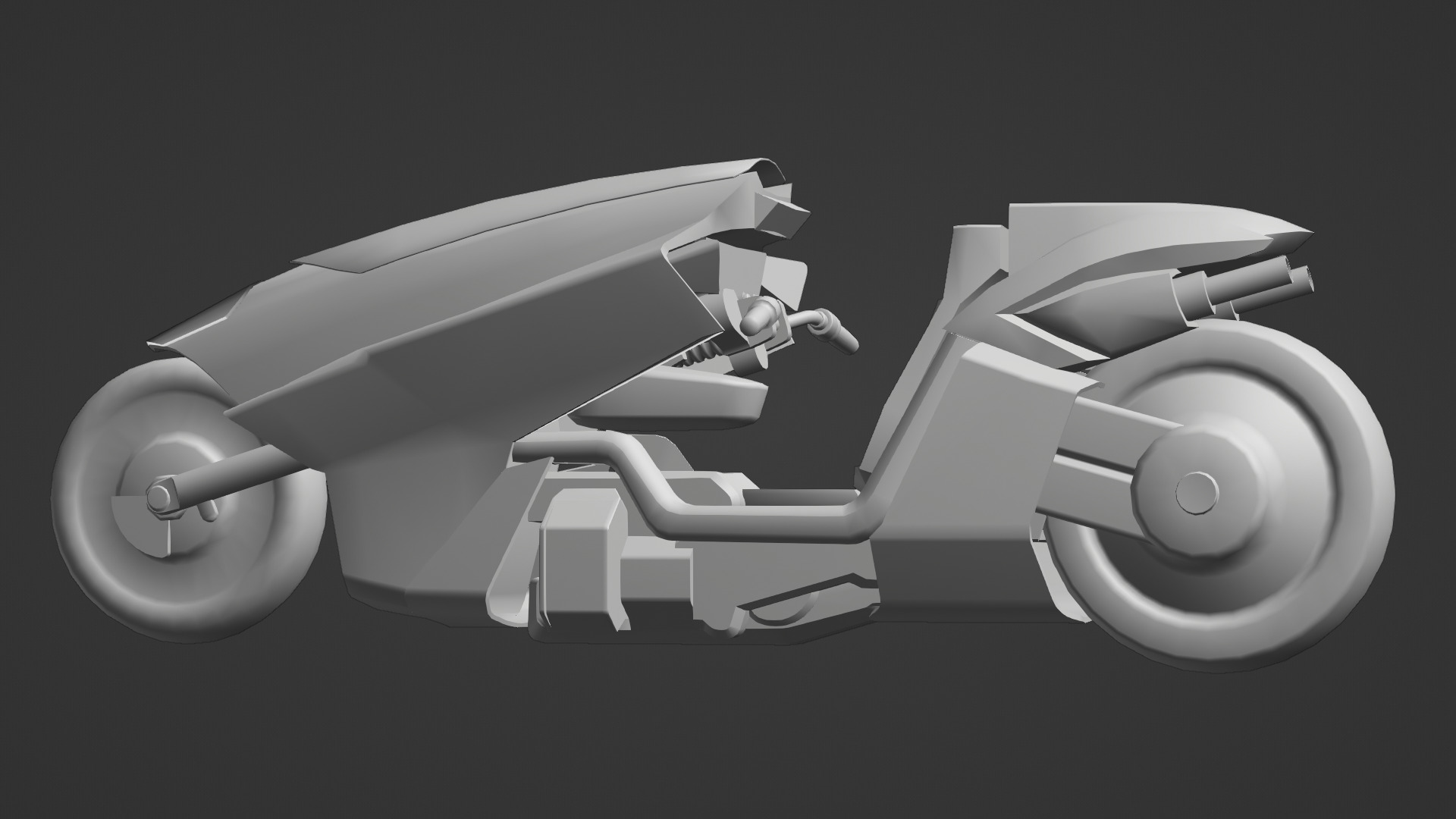 Free Akira Bike Futuristic Sci-Fi Motorcycle 3D Model Free low-poly 3D model_14