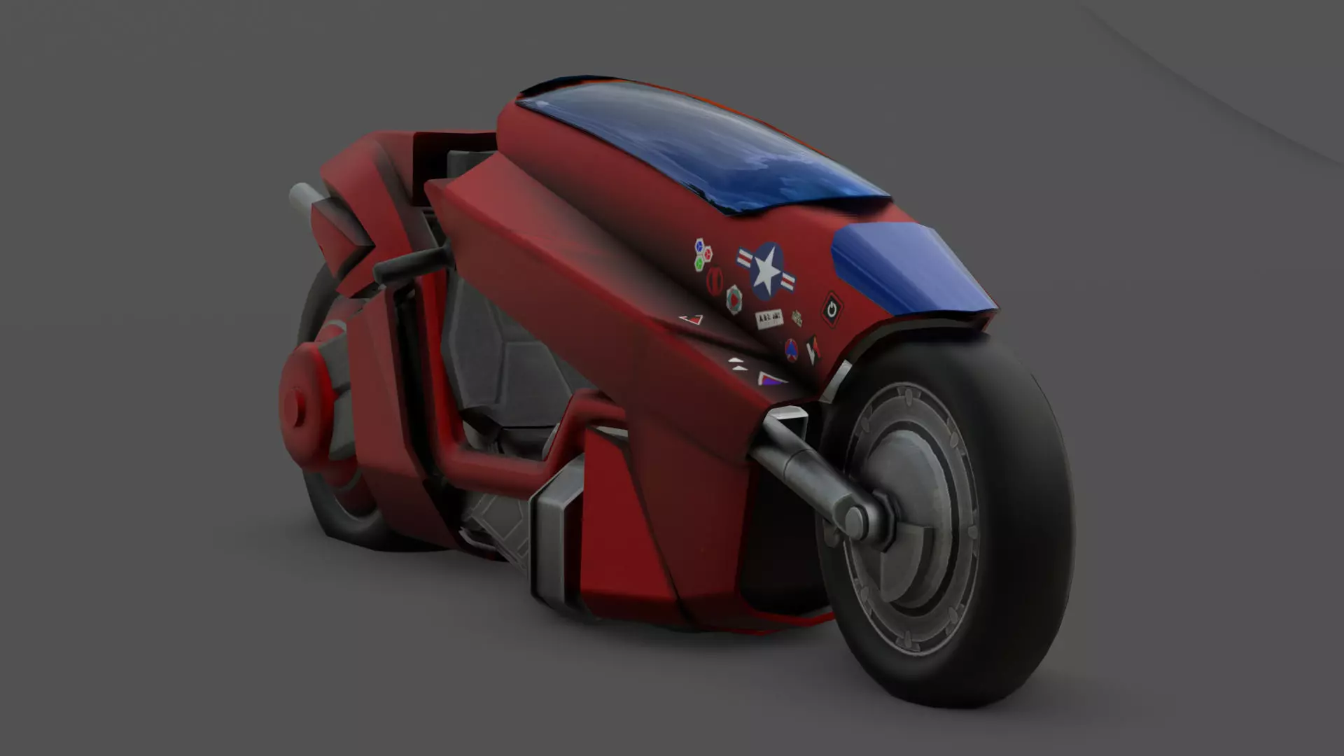 Free Akira Bike Futuristic Sci-Fi Motorcycle 3D Model Free low-poly 3D model_0