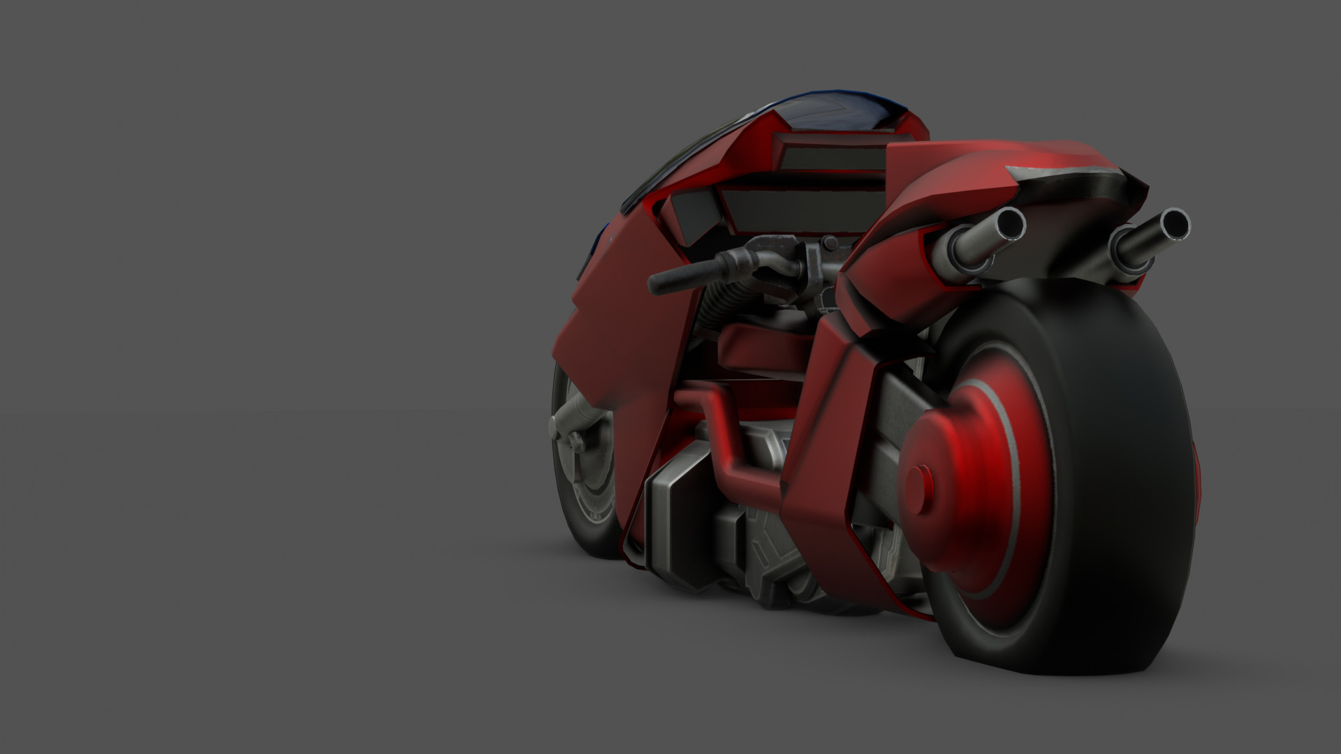 Free Akira Bike Futuristic Sci-Fi Motorcycle 3D Model Free low-poly 3D model_7