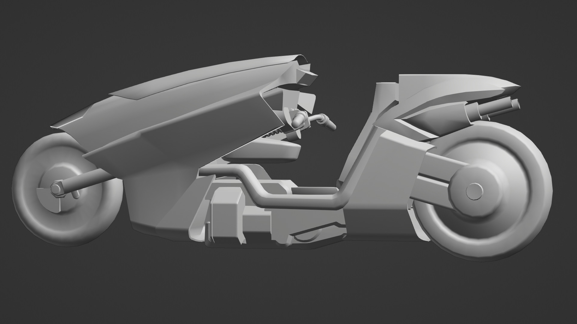 Free Akira Bike Futuristic Sci-Fi Motorcycle 3D Model Free low-poly 3D model_18