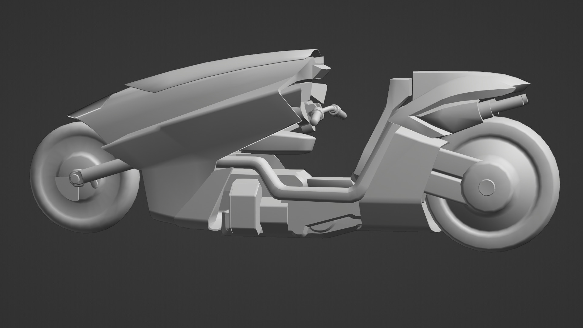 Free Akira Bike Futuristic Sci-Fi Motorcycle 3D Model Free low-poly 3D model_13