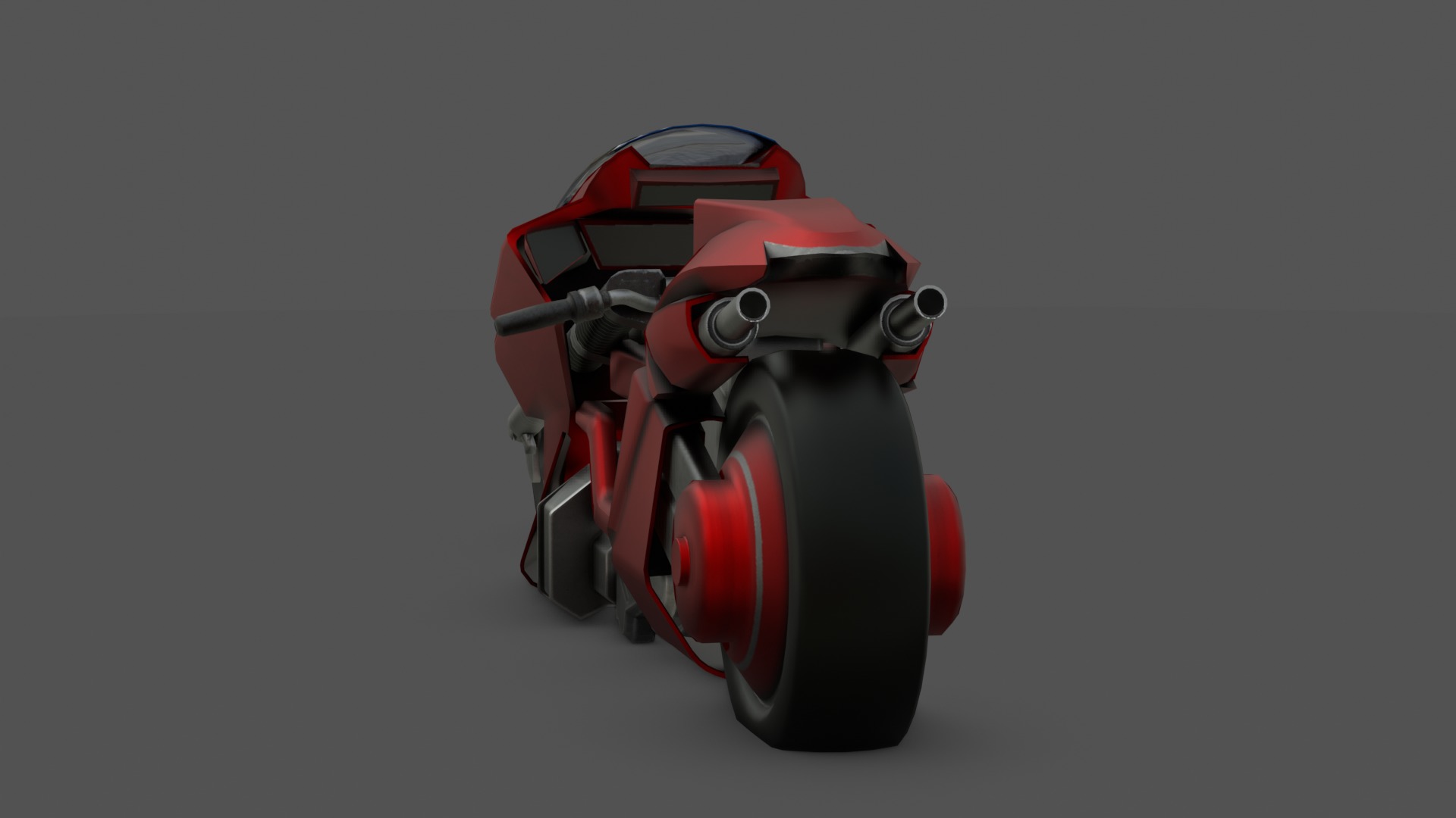 Free Akira Bike Futuristic Sci-Fi Motorcycle 3D Model Free low-poly 3D model_1