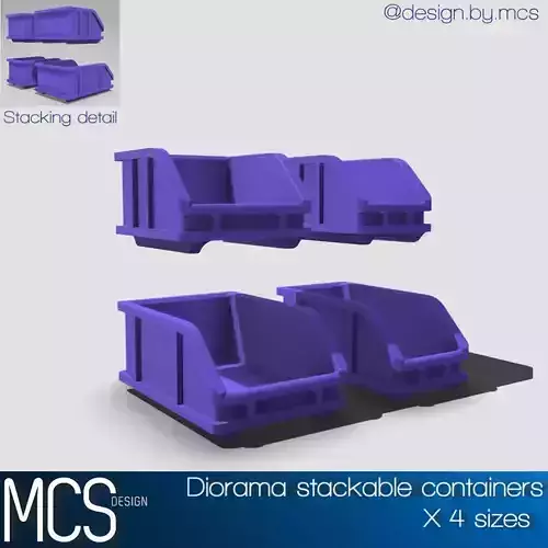 Stackable bench storage bins x4 sizes