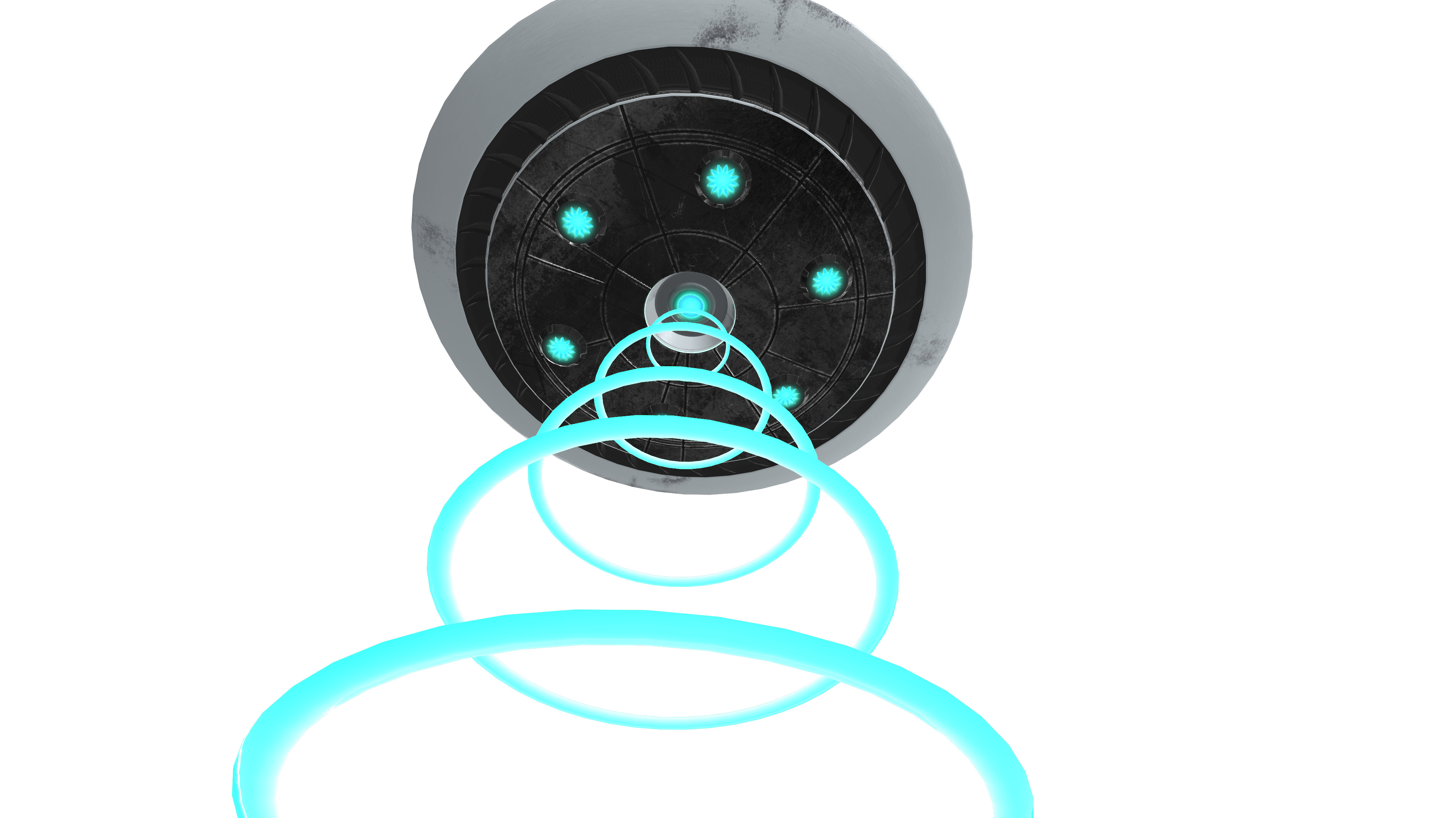 Futuristic UFO Alien Spaceship Rigged 3D Model with Landing Gear 3D model_2