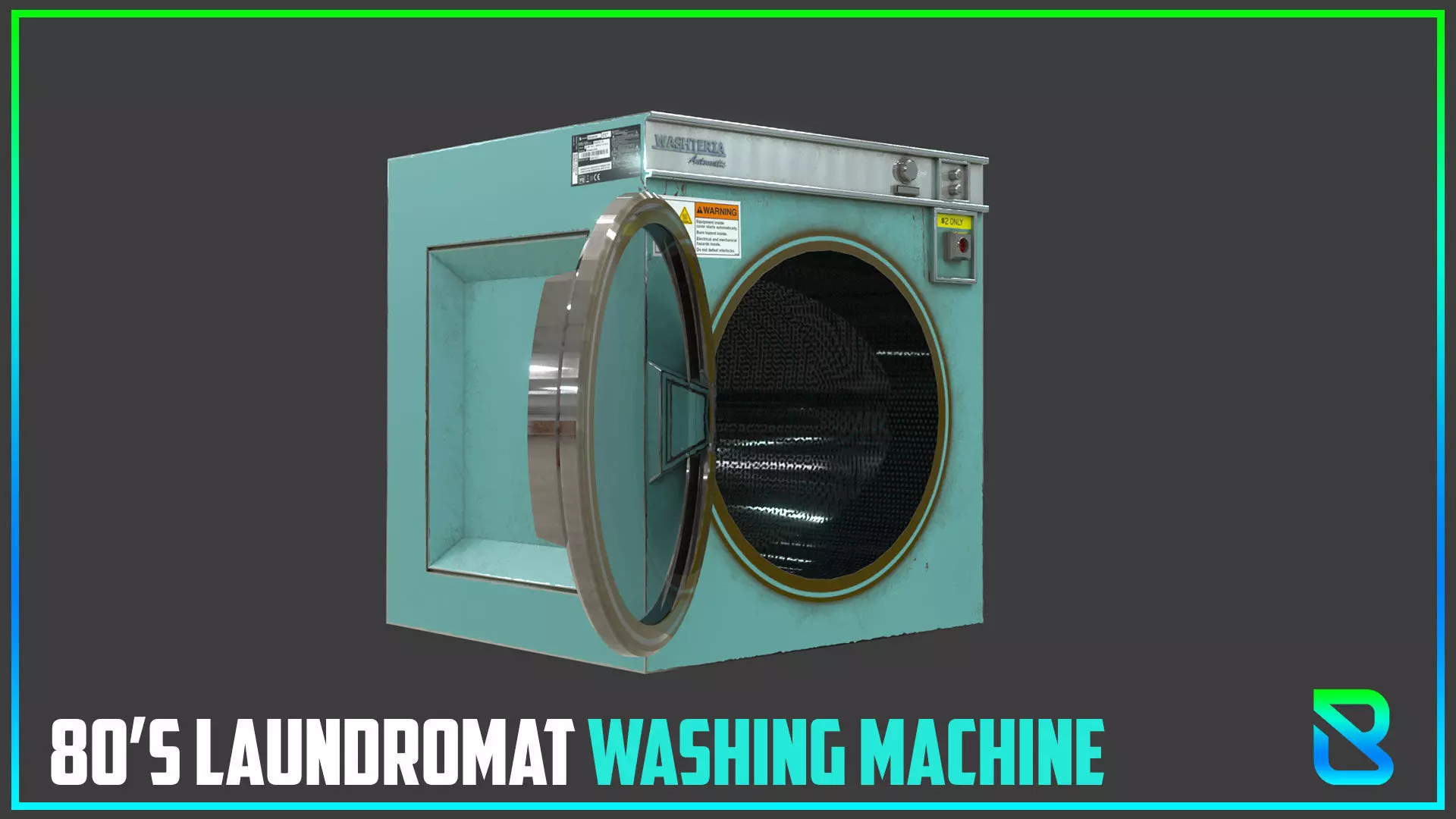1980s Laundromat Washing Machine Low-poly 3D model