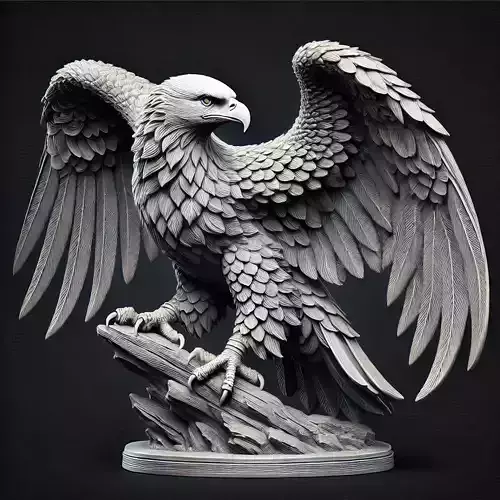 Majestic Eagle Sculpture on Rocky Base 3D print model