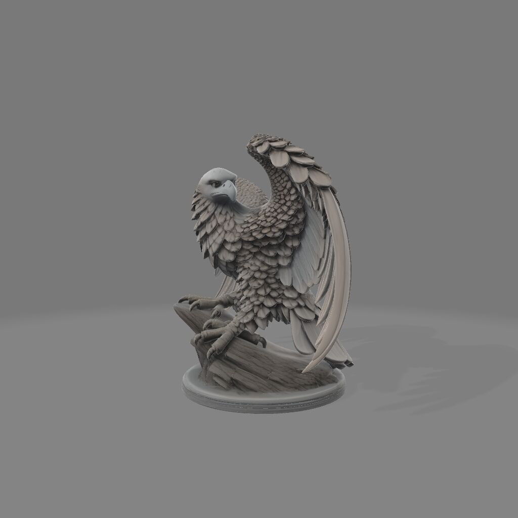 Majestic Eagle Sculpture on Rocky Base 3D print model_5