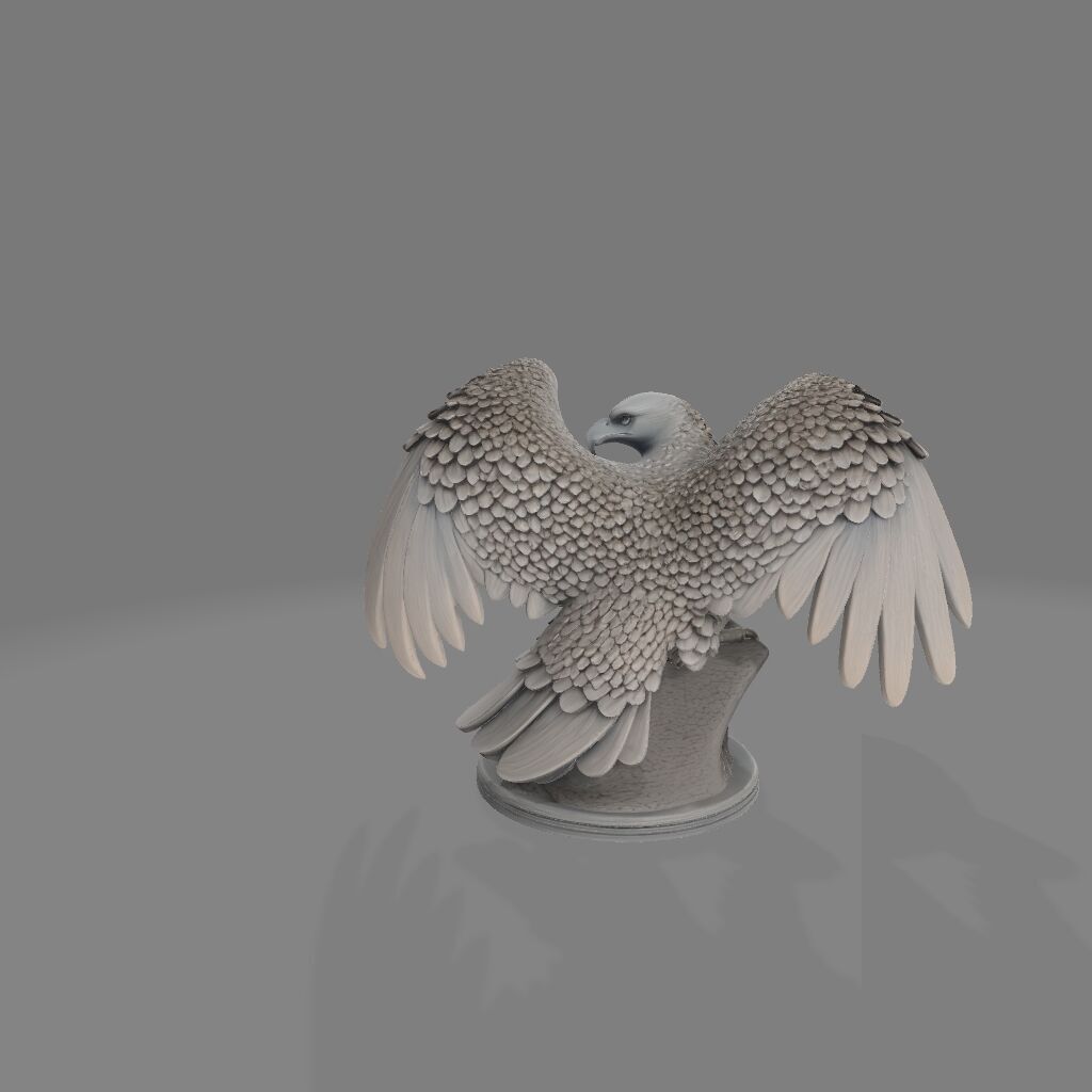 Majestic Eagle Sculpture on Rocky Base 3D print model_1