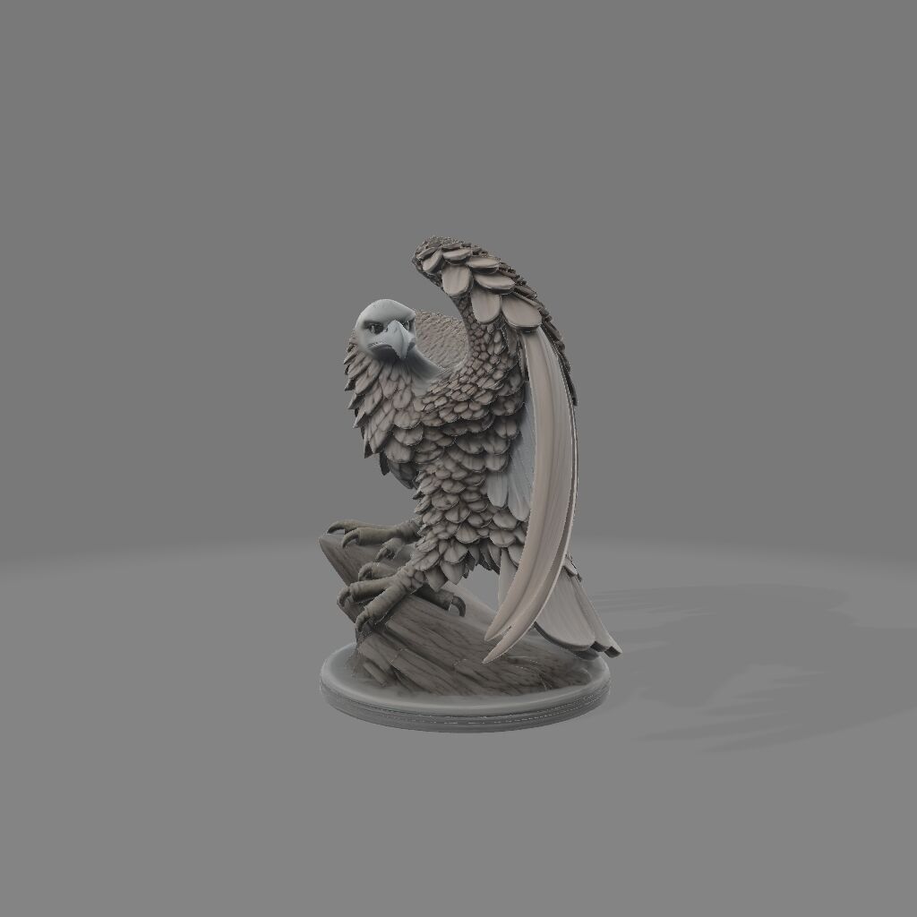 Majestic Eagle Sculpture on Rocky Base 3D print model_4