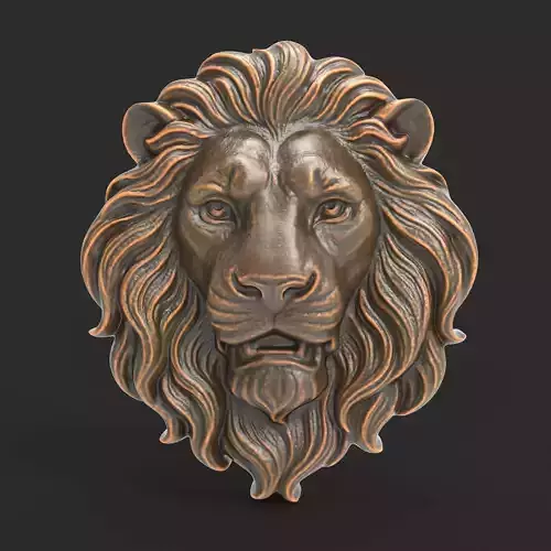 Lion Head Sculpture STL File 3D Model For CNC Router Printer 3D print model