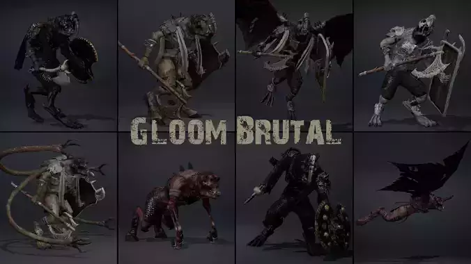 Gloom Brutal Warrior Low-poly 3D model