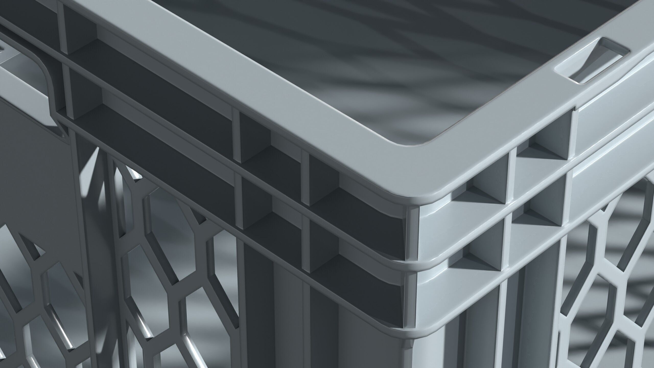 Plastic Crate 002 L 3D model_3