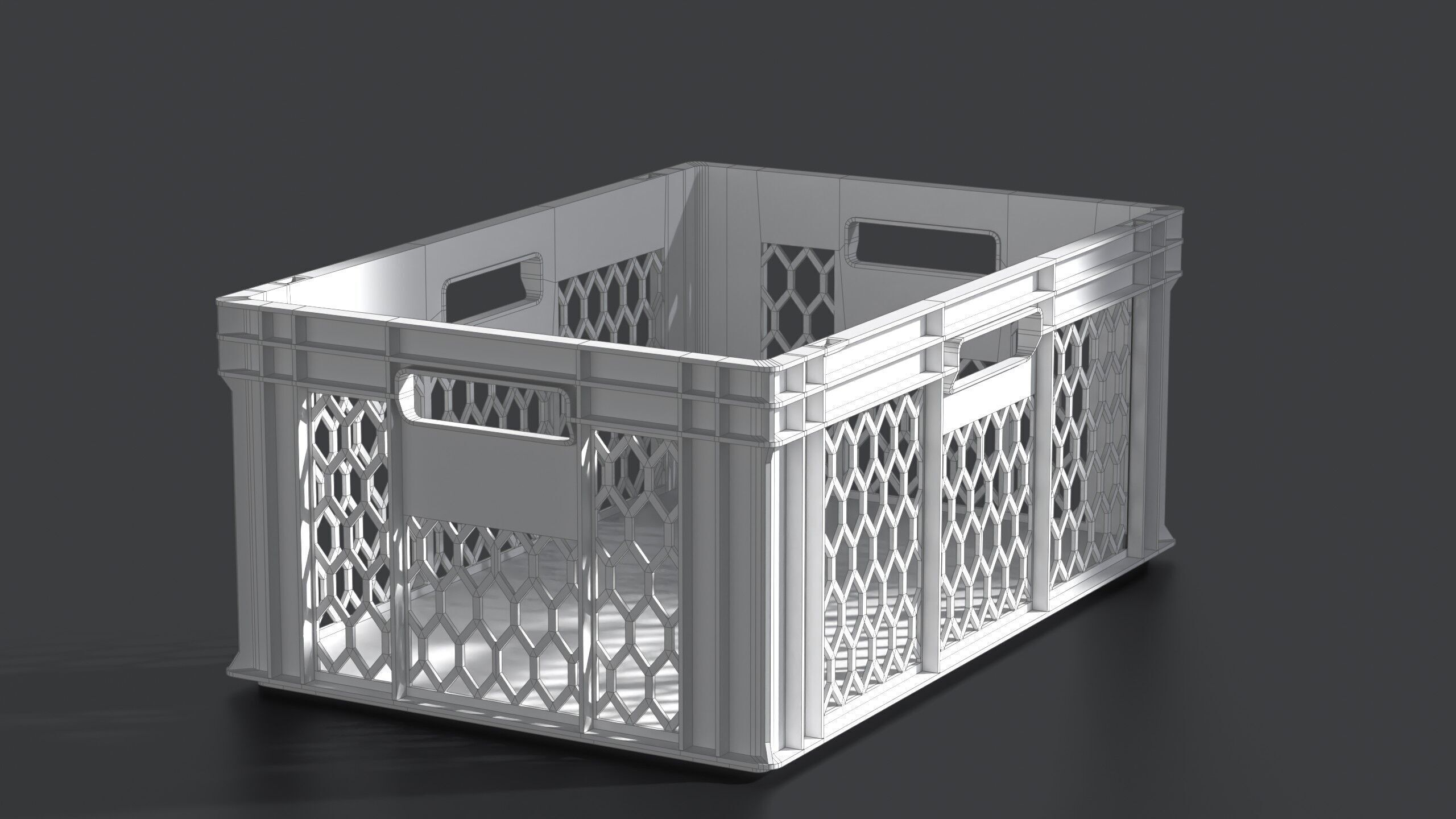 Plastic Crate 002 L 3D model_7