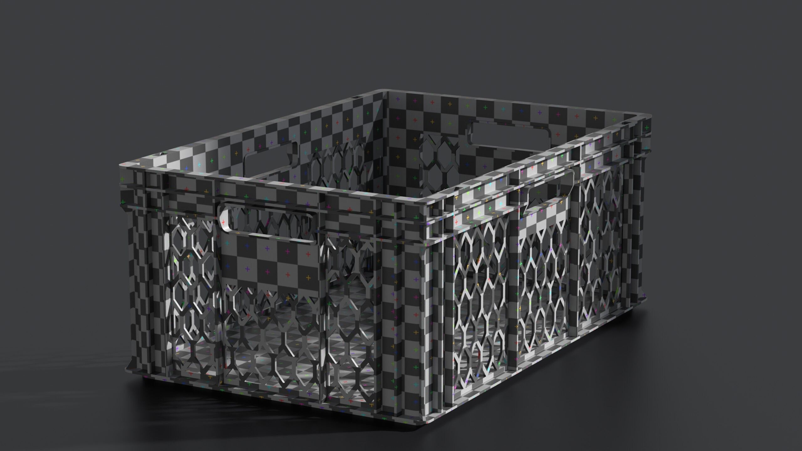 Plastic Crate 002 L 3D model_8