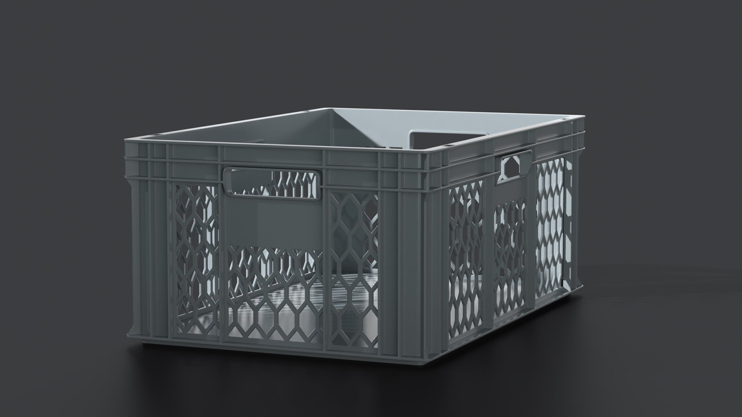 Plastic Crate 002 L 3D model_2