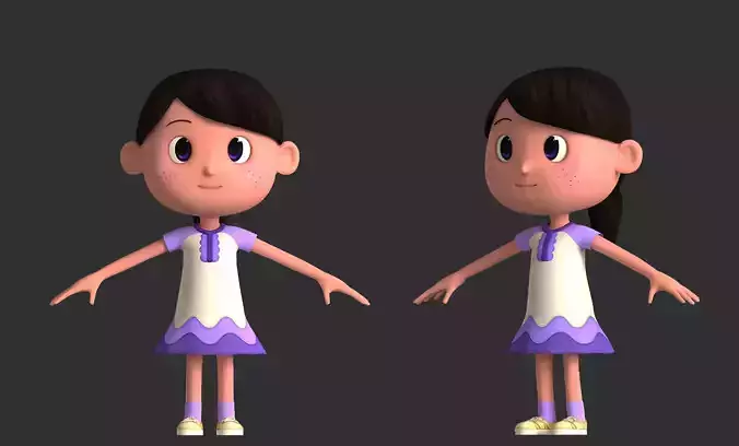 cartoon girl student