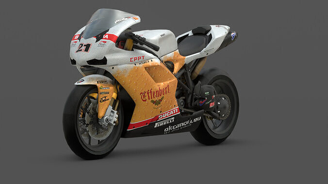 Ducati 1098R 2012 High-Detail Racing Bike 3D Model Low-poly 3D model