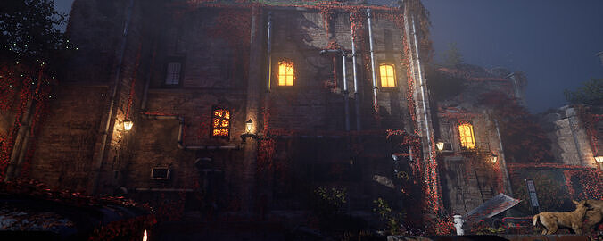 Abandoned City Night Lighting  3D model 3