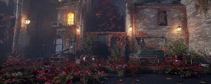 Abandoned City Night Lighting  3D model 7