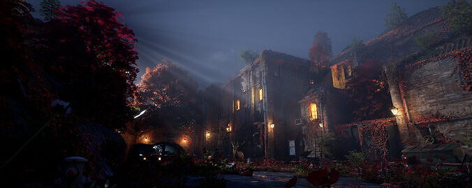 Abandoned City Night Lighting  3D model 5