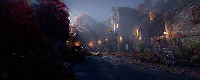 Abandoned City Night Lighting  3D model 2