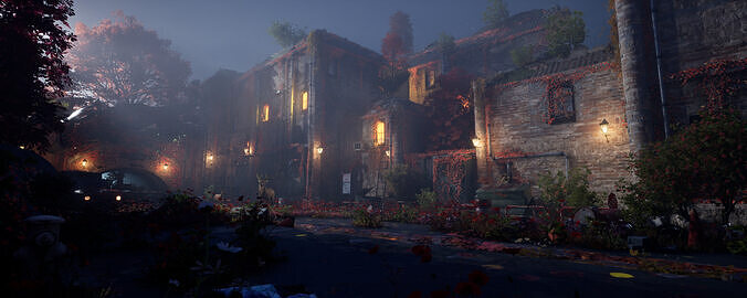 Abandoned City Night Lighting  3D model