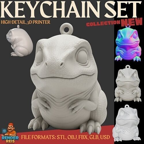 Cute Baby Dragon Keychain  3D Printable Fantasy Creature Model 3D print model