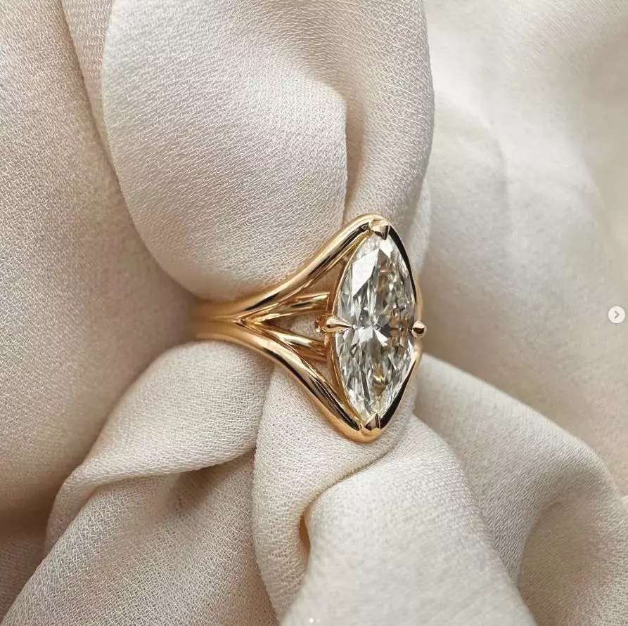 Marquise Cut Split Shank Ring 3D print model