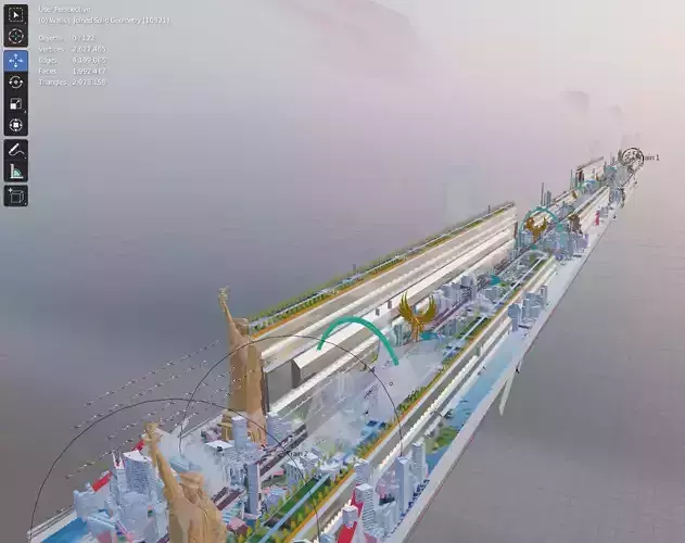 NEOM the Line - Extended Low-poly 3D model