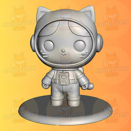 AstroKitty The Cosmic Kitten of the Universe Chibi Kawaii 3D print model