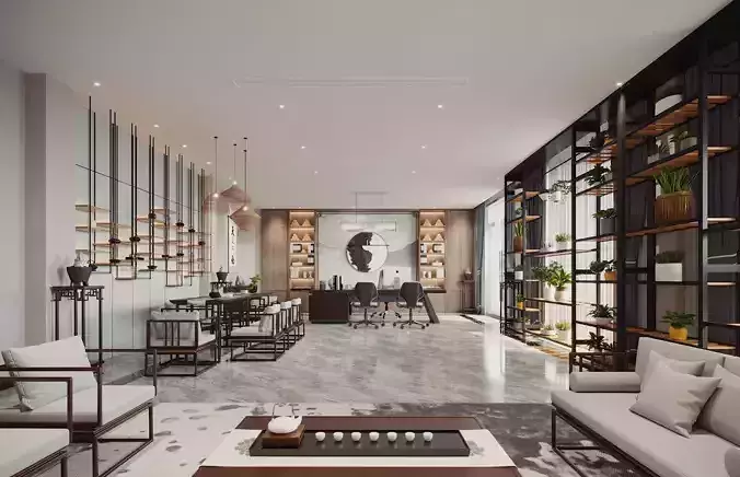  chinese office interior scene 52