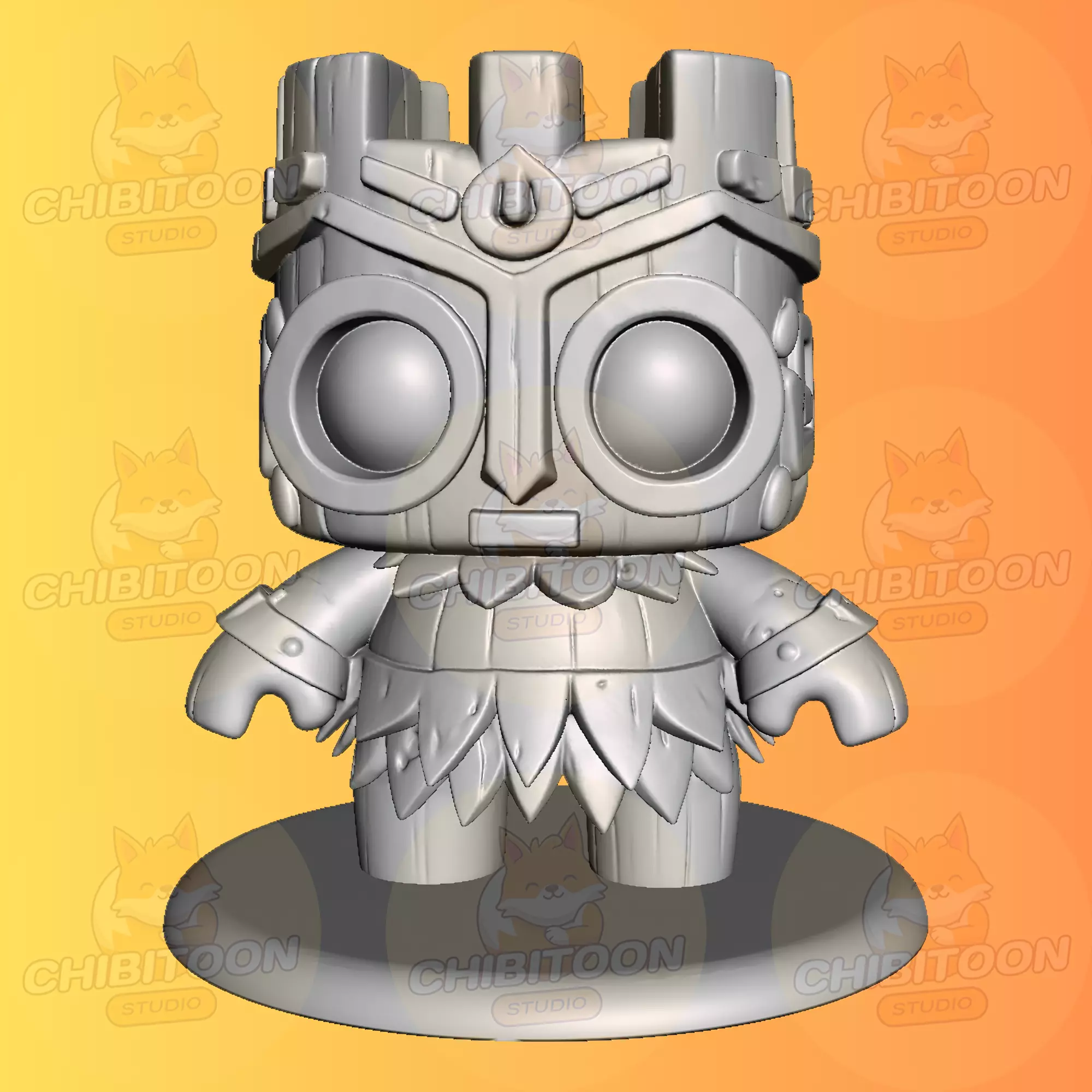 Bakiki The Indigenous Tiki Spirit Chibi Kawaii 3D print model_0