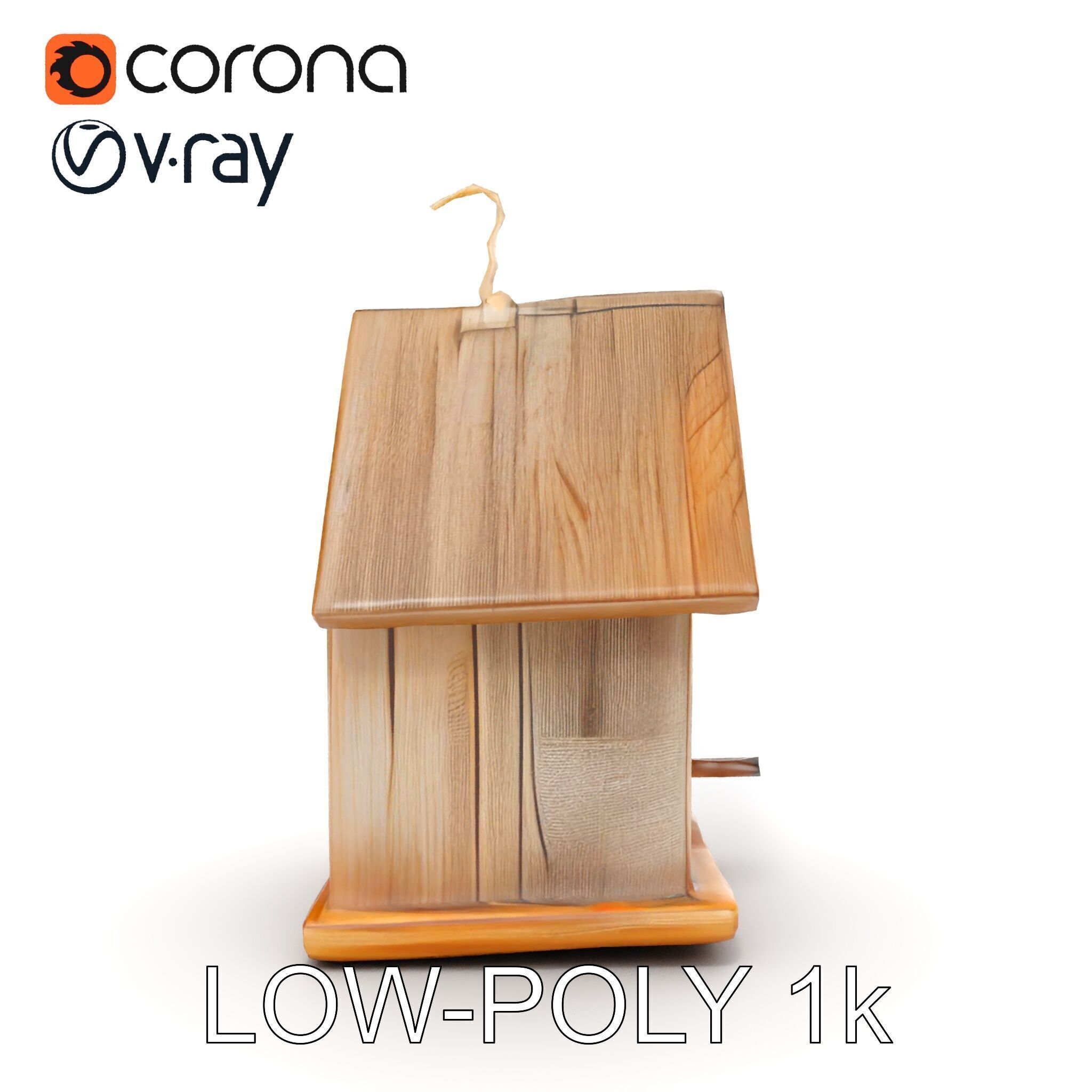 Wooden Birdhouse D Model Pack Low-poly 3D model_14
